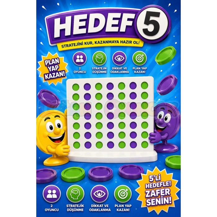 Moli Hedef 5 Oyunu - Akıl ve Zeka Oyunu - Hedef 5 Oyunu - Strateji Oyunu