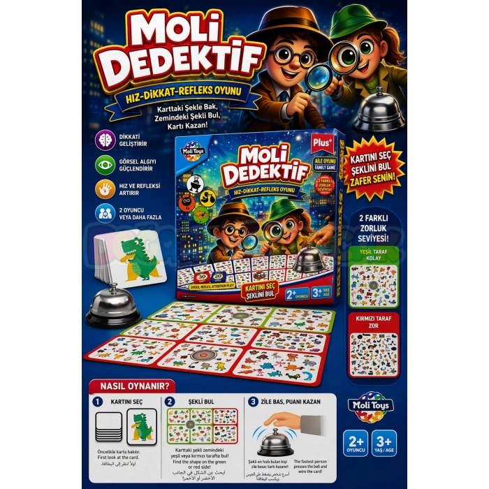 Moli Dedektif Oyunu - Akıl ve Zeka Oyunu - Görsel Dikkat Oyunu - Strateji Oyunu