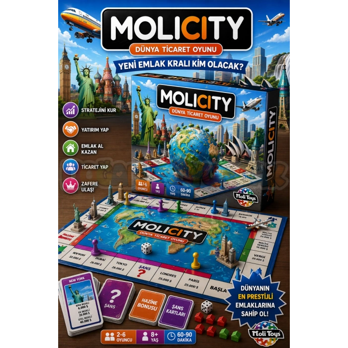 Molicity Dünya Emlak Ticaret Oyunu - Molicity Oyunu - Monoply Strateji Oyunu