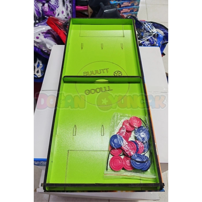 Ahşap Şut ve Gol Oyunu + 9 Taş ve 3 Taş Oyunu - Shoot Gool Oyunu - Fast Finger Oyunu