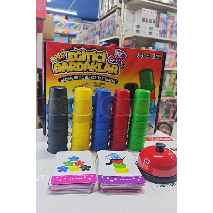 Eğitici Bardaklar Oyunu - Akıl ve Zeka Oyunu - Hızlı Bardaklar Oyunu - Moli Pratik Bardaklar Oyunu