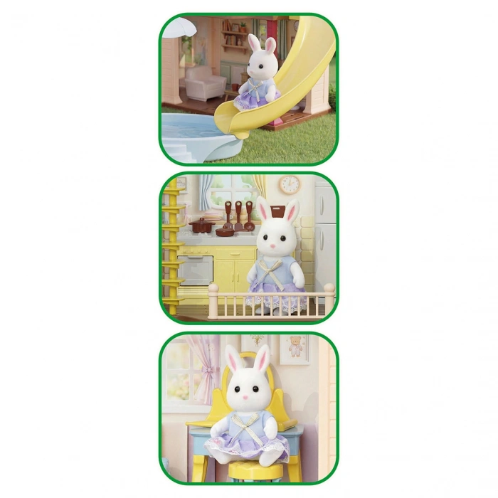 Doğa Ailesi Yaz Evi Havuzlu Oyuncak Ev - Tavşan Ailesi Oyun Evi Tavşan Tatil Evi Sylvanian Evi