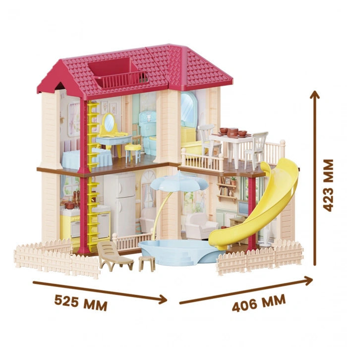 Doğa Ailesi Yaz Evi Havuzlu Oyuncak Ev - Tavşan Ailesi Oyun Evi Tavşan Tatil Evi Sylvanian Evi