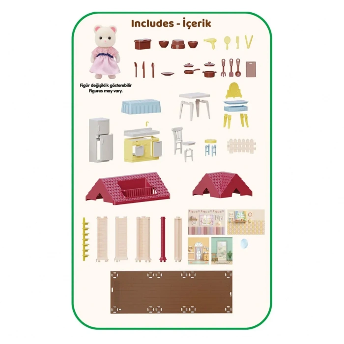 Doğa Ailesi Köy Evi Oyuncak Ev - Tavşan Ailesi Oyun Evi Tavşan Tatil Evi Sylvanian Evi