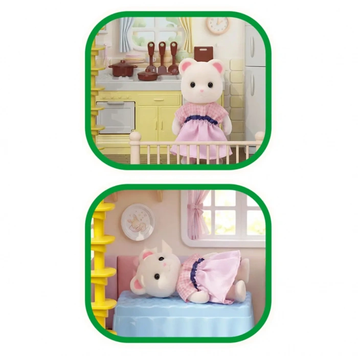 Doğa Ailesi Köy Evi Oyuncak Ev - Tavşan Ailesi Oyun Evi Tavşan Tatil Evi Sylvanian Evi
