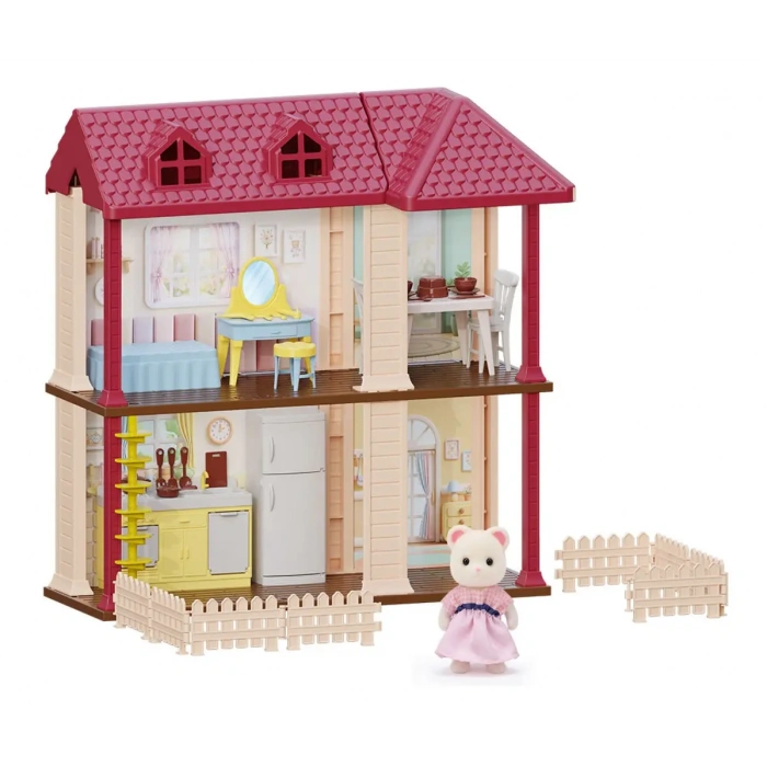 Doğa Ailesi Köy Evi Oyuncak Ev - Tavşan Ailesi Oyun Evi Tavşan Tatil Evi Sylvanian Evi