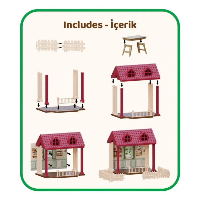 Doğa Ailesi Kır Evi Oyuncak Ev - Tavşan Ailesi Oyun Evi Tavşan Tatil Evi Sylvanian Evi