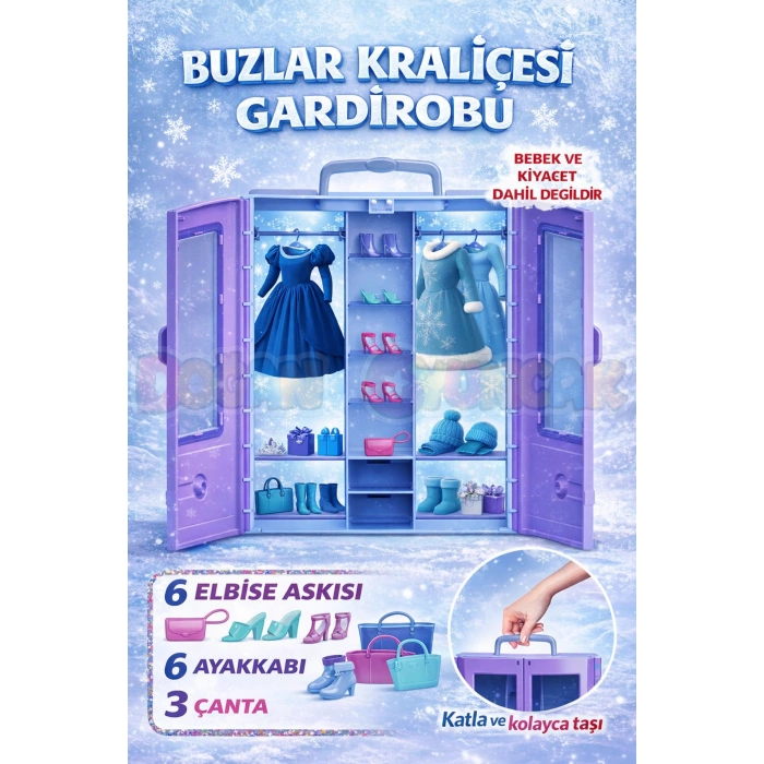 Buzlar Kraliçesi Gardırobu - Frozen Dolap - Elsa Giysi Dolabı - Elsanın Kıyafet Dolabı