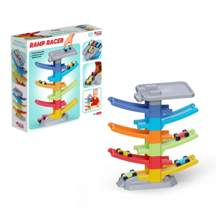 Rampalı Yarış Parkı (6 Katlı) - Oyuncak Araba Seti Yarış Seti Kaydıraklı Otopark Garaj Seti