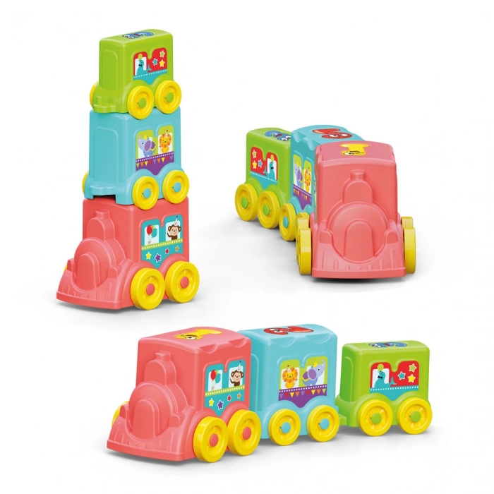Yumuşak Aktivite Treni - Bebek Oyuncakları - Üst Üste Dizme Eğitici Oyuncak - Soft Lego Tren Oyuncakları