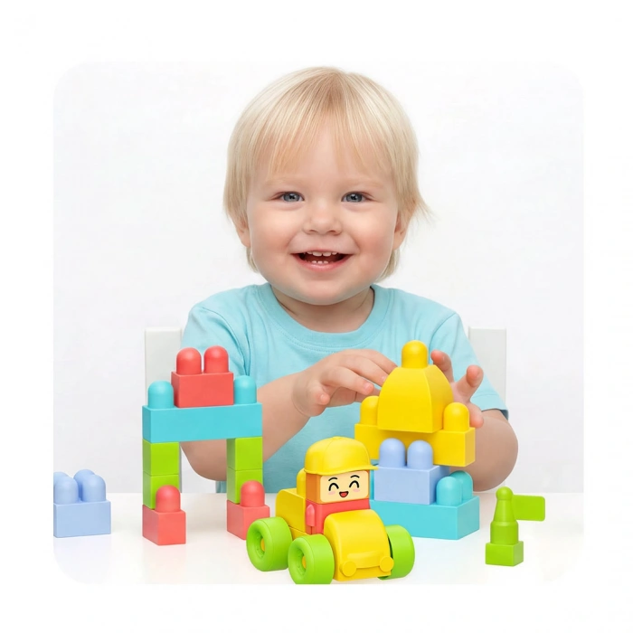 Yumuşak Bloki Blokları Araba Seti 24 Parça - Büyük Yumuşak Bloklar - Büyük Soft Lego Oyuncakları