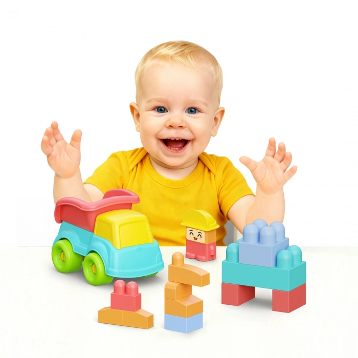 Yumuşak Bloki Blokları Kamyon Set 24 Parça - Büyük Yumuşak Bloklar - Büyük Soft Lego Oyuncakları