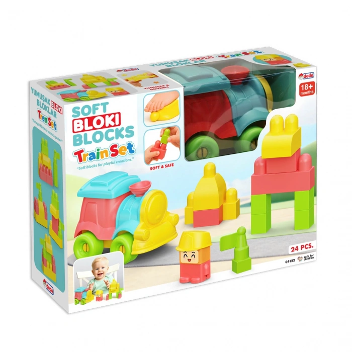 Yumuşak Bloki Blokları Tren Set 24 Parça - Büyük Yumuşak Bloklar - Büyük Soft Lego Oyuncakları