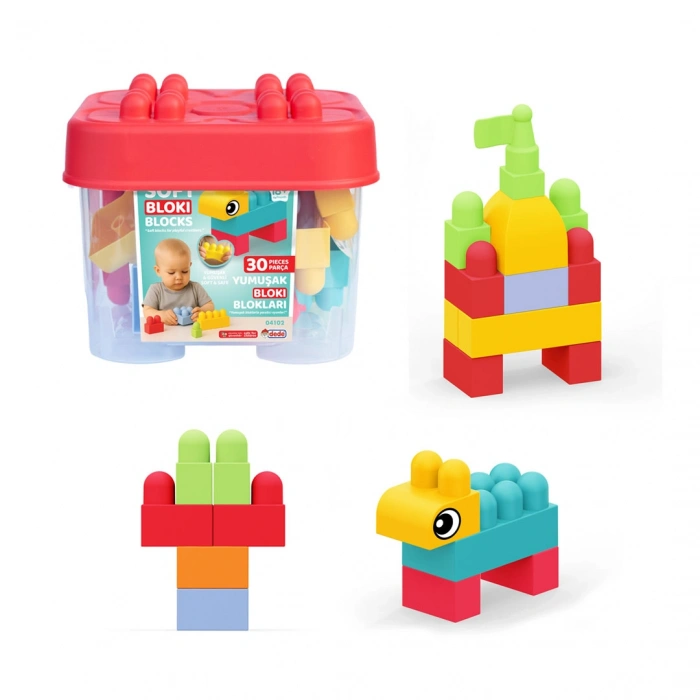 Yumuşak Bloki Blokları Kova 30 Parça - Büyük Yumuşak Bloklar - Büyük Soft Lego Oyuncakları