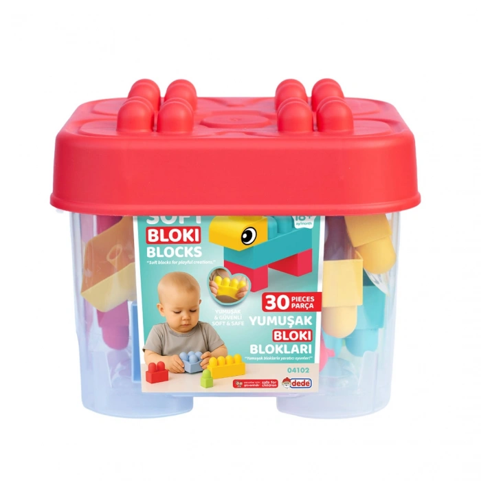 Yumuşak Bloki Blokları Kova 30 Parça - Büyük Yumuşak Bloklar - Büyük Soft Lego Oyuncakları