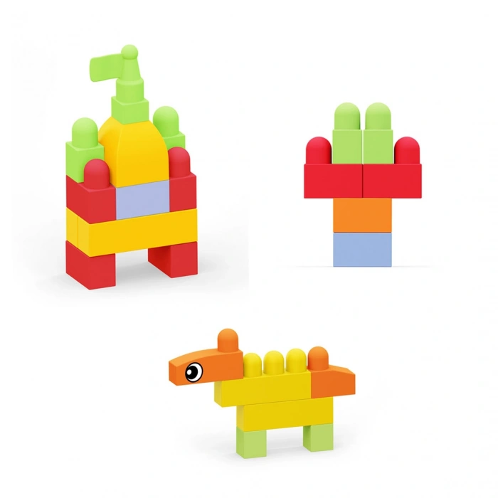 Yumuşak Bloki Blokları Kova 42 Parça - Büyük Yumuşak Bloklar - Büyük Soft Lego Oyuncakları