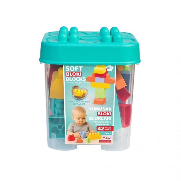 Yumuşak Bloki Blokları Kova 42 Parça - Büyük Yumuşak Bloklar - Büyük Soft Lego Oyuncakları
