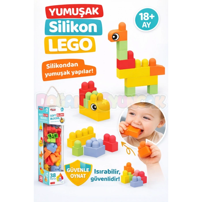 Yumuşak Bloki Blokları 38 Parça - Büyük Yumuşak Bloklar - Büyük Soft Lego Oyuncakları