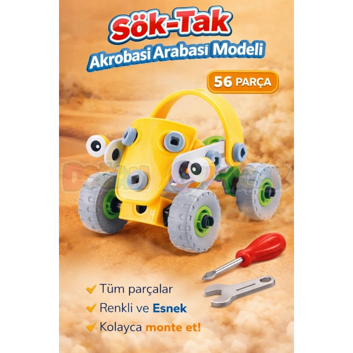 Hanye Sök-Tak Akrobasi Arabası Modeli - Oyuncak Söktak Araba Modeli - Lego Setleri