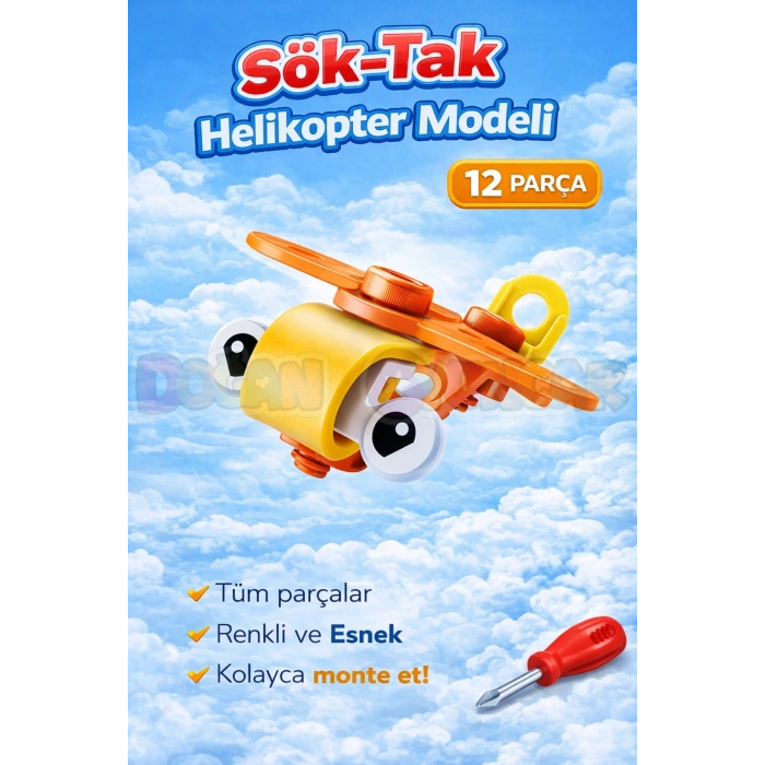 Hanye Sök-Tak Helikopter Modeli - Oyuncak Söktak Helikopter Modeli - Lego Setleri