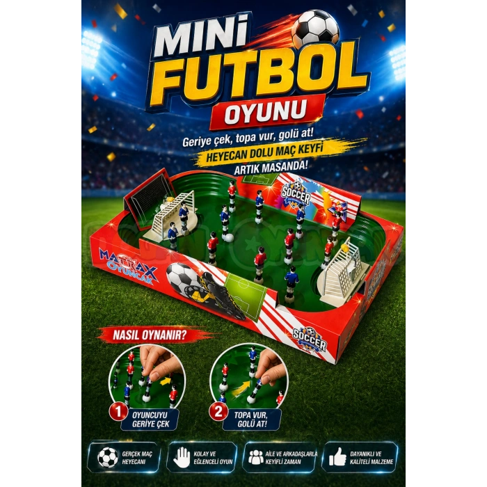 Mini Futbol Oyunu - Futbol Maçı Oyuncak - Futbol Oyuncakları - Top Oyuncak Langırt Setleri - Langırt Oyuncakları - Masa Oyunu