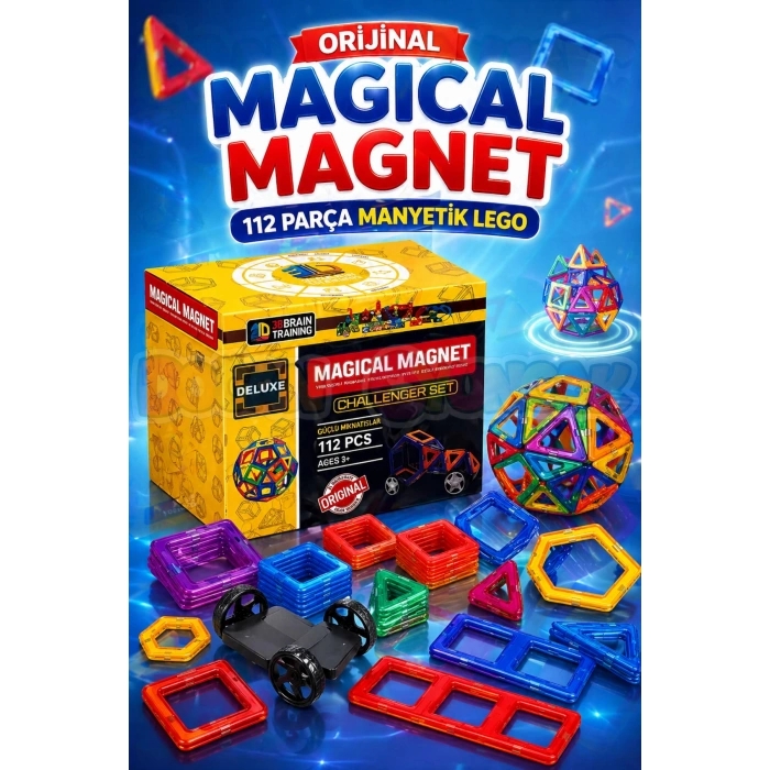 Orijinal Magical Magnet 112 Parça Manyetik Lego - Magnetic Magical Magnet - Mıknatıslı Lego - Mıknatıs Lego