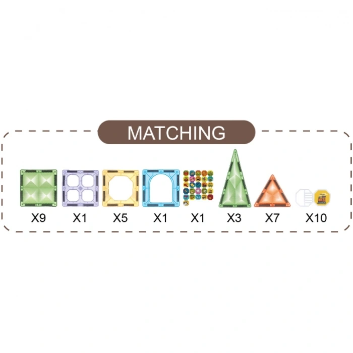 Orijinal Magnetic Tiles Star Diamond 36 Parça Manyetik Lego - Magnetic Magical Magnet - Mıknatıslı Lego