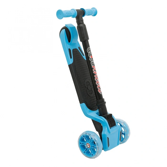 Cool Wheels Mavi Tulpar Işıklı 3 Tekerlekli Katlanabilir Scooter - CoolWheels Scooter - Çocuk Scooter