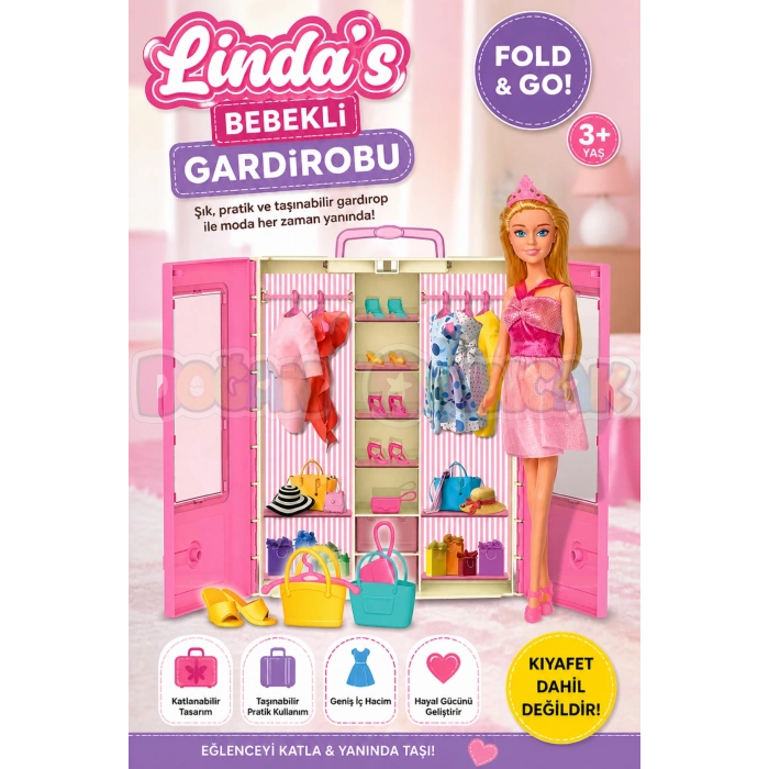 Lindanın Bebekli Gardırobu - Barbie Dolap - Barbie Giysi Dolabı - Barbie Gardırop - Gardrop