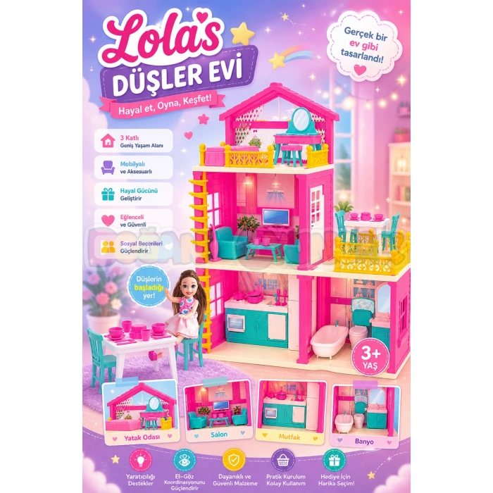 Lolanın Düşler Evi - Ev Oyuncak - Lolanın Düşler Ev Seti - Barbie Ev Seti