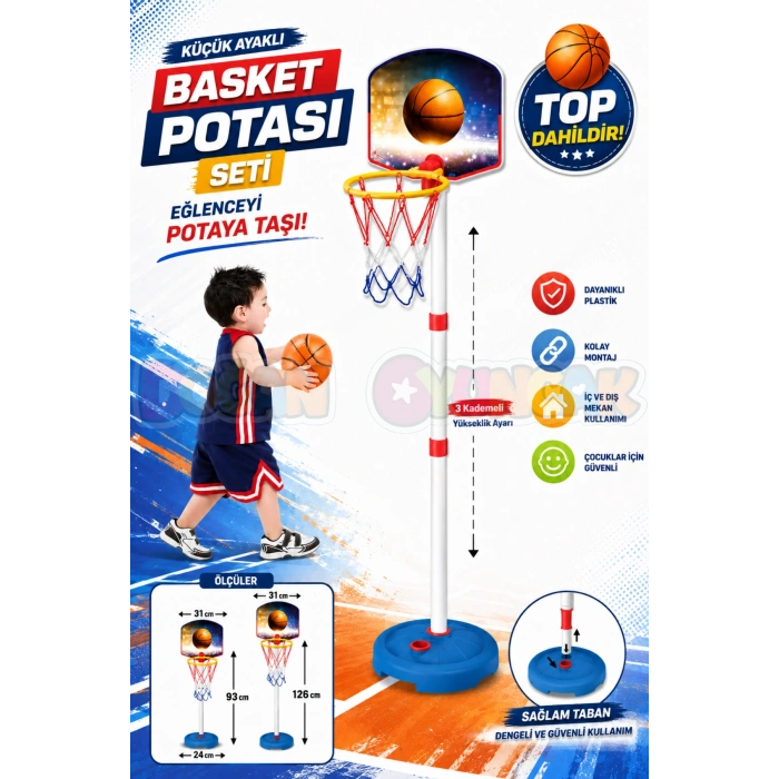 Küçük Ayaklı Basket Potası Seti - Spor Oyuncakları - Basketbol Oyuncakları - Basket Seti