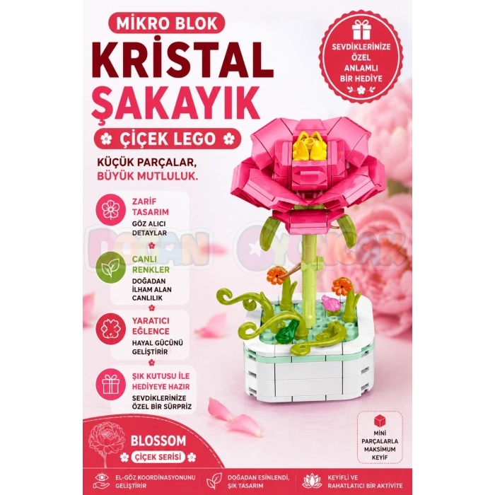 Mikro Blok Şakayık Çiçek Lego - Lego Setleri Mini Lego - Çiçek Lego - Blossom Çiçek Lego