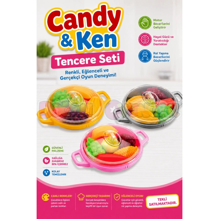 Candy & Ken Tencere Seti - Mutfak Setleri - Ev Oyuncak Setleri - Mutfak Gereçleri