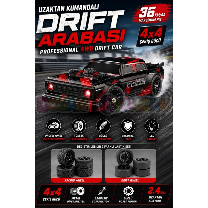 Professional 4WD Ejekctor Rocket Drift Car - Profesyonel Drift Arabası Buharlı Drift Araba Uzaktan Kumandalı