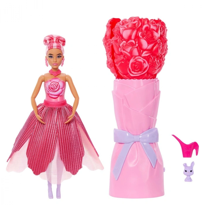 Barbie Petal Pop - Kırmızı Gül Bebek JMF59 - Barbie Oyuncak Barbie Bebek