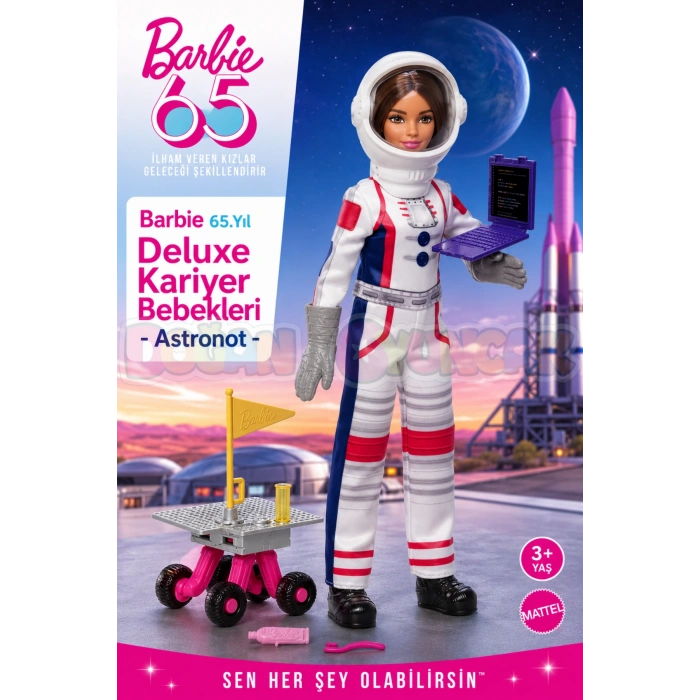 Barbie 65.Yıl Deluxe Kariyer Bebekleri - Astronot HRG45 - Barbie Oyuncak Barbie Bebek Barbi Meslek