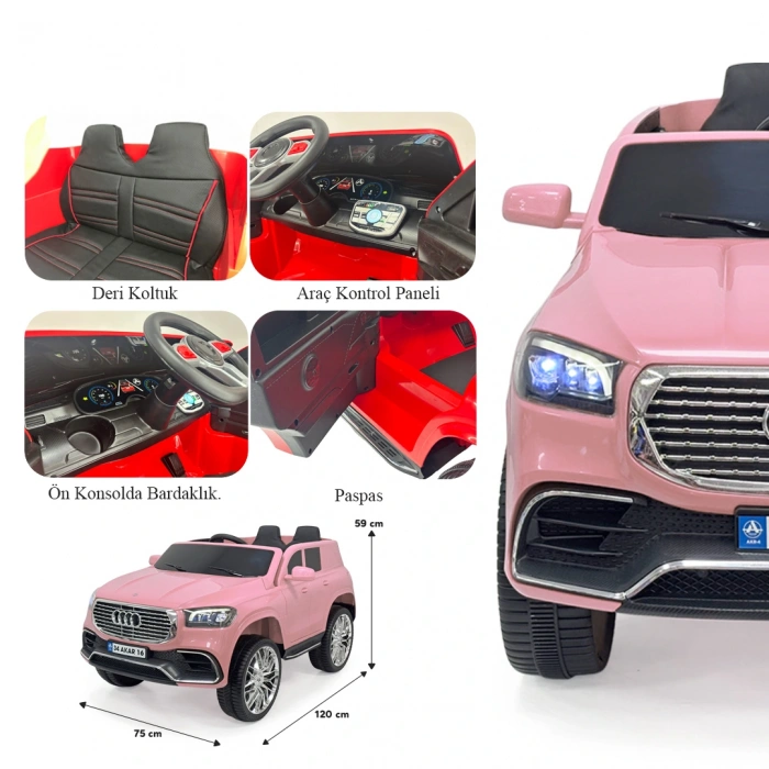Admire GT Pembe Uzaktan Kumandalı 4X2 12 Volt Akülü Araba - RC Audi Akülü Araba Audi Akülü Araç
