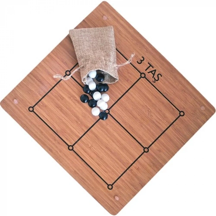Ahşap 9 Taş 3 Taş Oyunu - Akıl ve Zeka Oyunu - Dokuz Taş Üç Taş Oyunu - Redka 9 Taş 3 Taş Oyunu - Strateji Oyunu