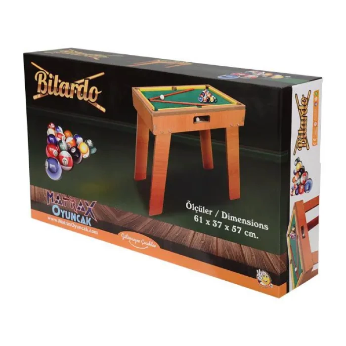 Ahşap Bilardo Masası - Bilardo Maçı - Bilardo Oyuncak - 8 Ball Oyunu - Büyük Bilardo Seti - Bilardo Oyuncağı