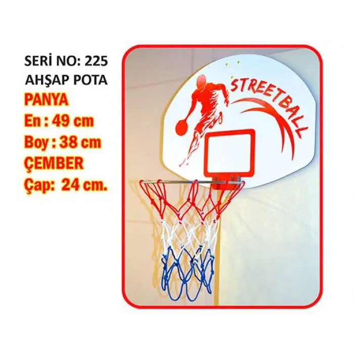 Ahşap Büyük Pota - Basketbol Maçı - Basketbol Oyuncak - Basket Oyunu - Büyük Pota Seti - Pota Oyuncağı