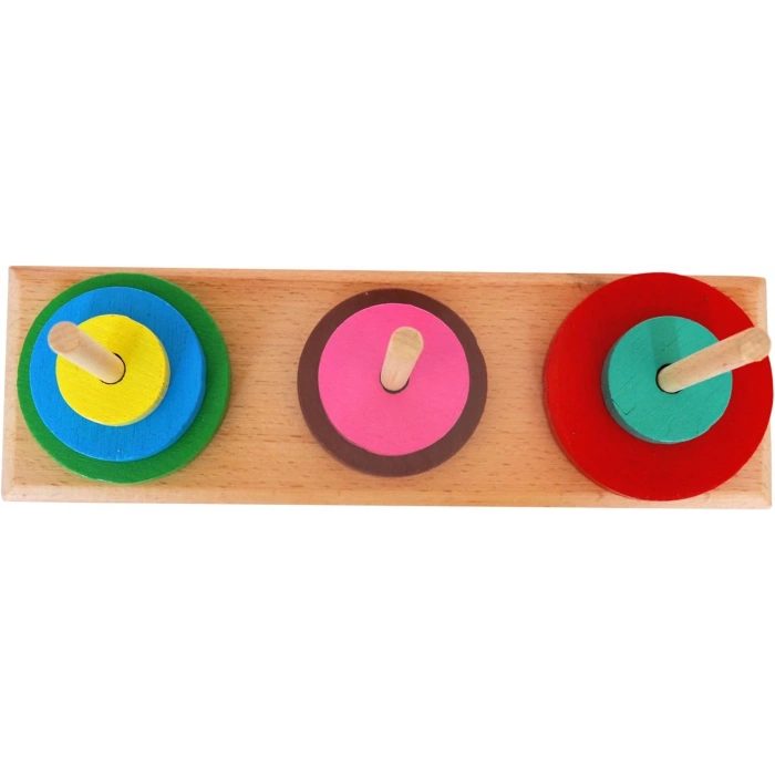 Ahşap Hanoi Kulesi Oyunu - Akıl ve Zeka Oyunu - Hanoi Kulesi Oyunu - Redka Hanoi Kulesi Oyunu - Strateji Oyunu