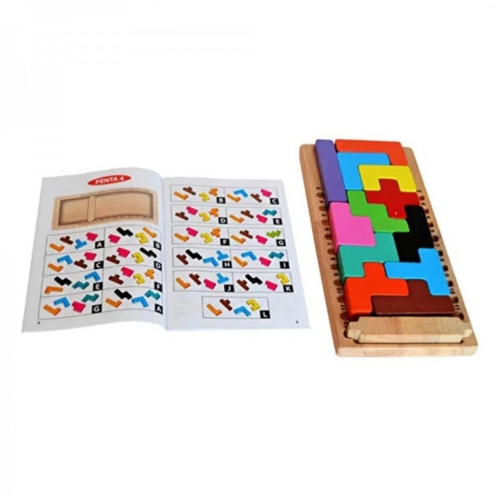 Ahşap Katamino Oyunu - Akıl ve Zeka Oyunu - Katamino Oyunu - Redka Penta Blok Oyunu - Strateji Oyunu