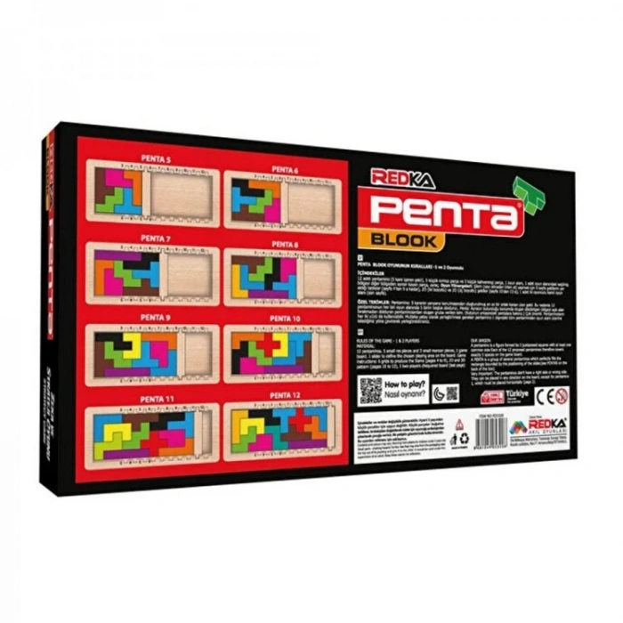 Ahşap Katamino Oyunu - Akıl ve Zeka Oyunu - Katamino Oyunu - Redka Penta Blok Oyunu - Strateji Oyunu