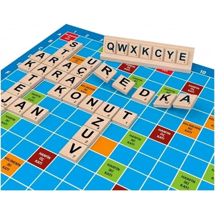 Ahşap Kelime Oyunu Oyunu - Akıl ve Zeka Oyunu - Scrabble Oyunu - Redka Kelime Oyunu - Strateji Oyunu