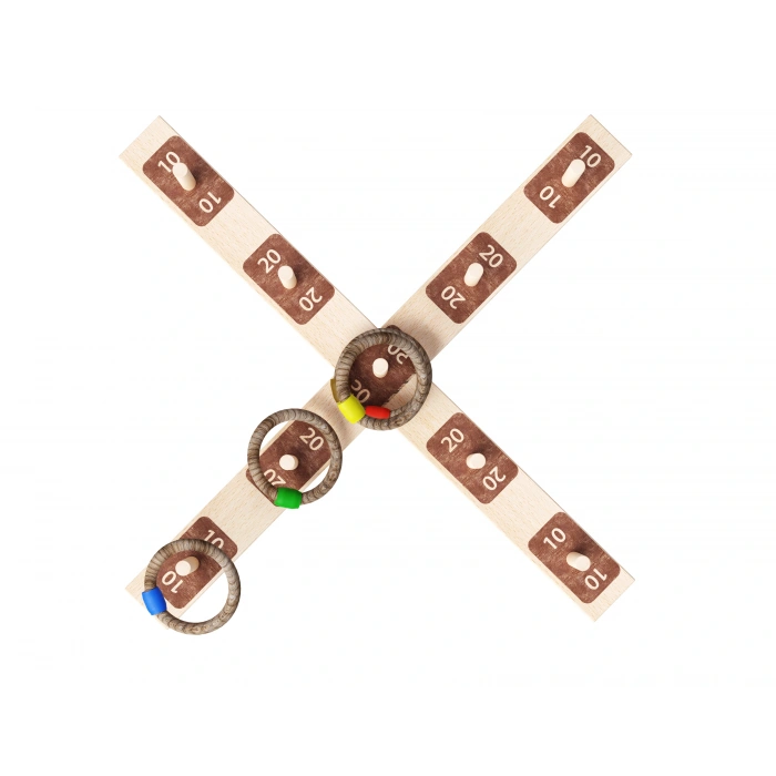 Ahşap Mesafe Tahmin Oyunu - Ahşap Oyuncaklar - Halka Atma Oyunu - Redka Mesafe Oyunu