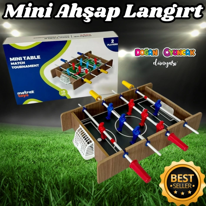 Ahşap Mini Langırt Seti - Ahşap Oyuncak - Futbol Oyuncakları - Top Oyuncak Langırt Setleri - Langırt Oyuncakları - Ahşap Masa Oyunu