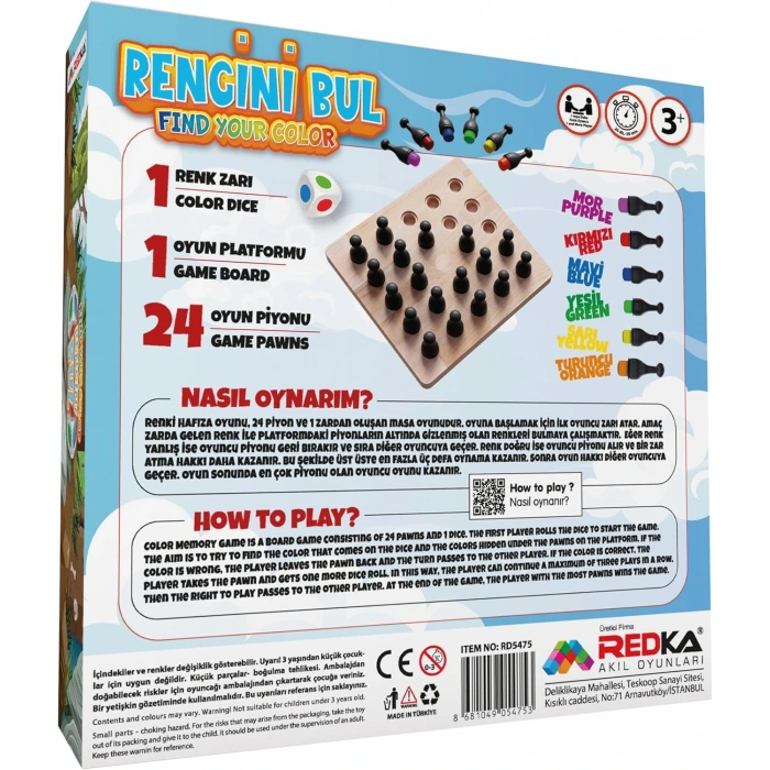 Ahşap Redka Rengini Bul Oyunu - Renk Bulma Oyunu - Renkleri Bulmaca Hafıza Oyunu