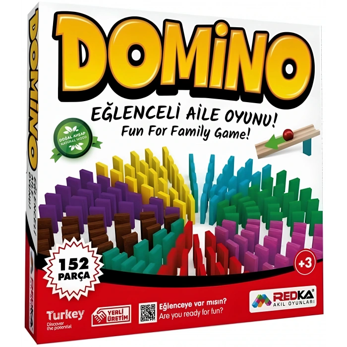 Ahşap Renkli Domino Oyunu - Redka Domino Oyunu Ahşap Oyuncaklar - Domino Oyunu