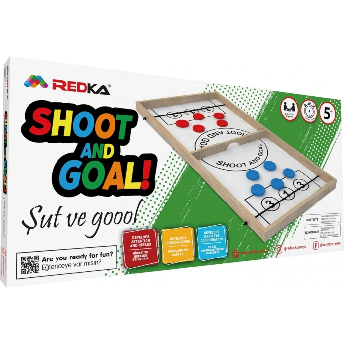 Ahşap Şut ve Gol Oyunu - Ahşap Oyuncaklar - Fast Finger Oyunu - Redka Şut ve Gol Oyunu
