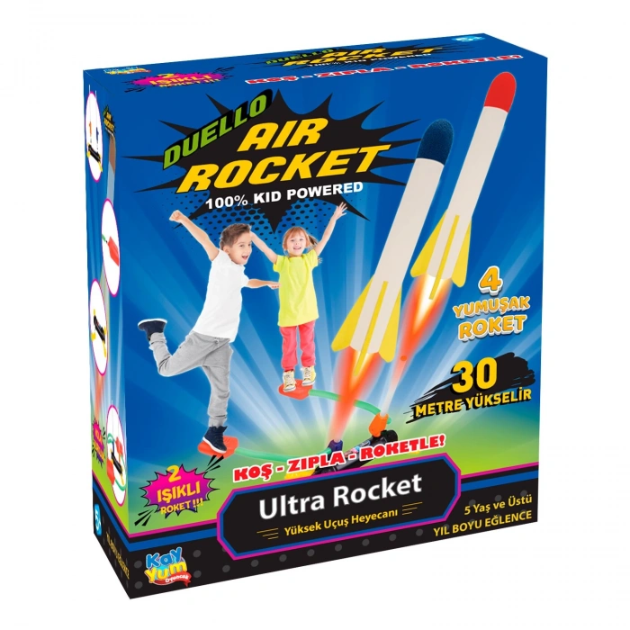 Air Rocket İkili Seti - Roket Oyuncak - 4 Roket Ve Havalı Roketatar - İkili Açık Hava Oyuncağı - Airrocket